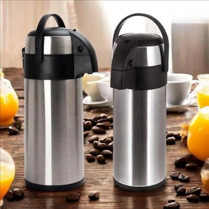 3L/5L Stainless Steel Airpot Hot Tea Coffee Drinks Vacuum Flask Jug Pump Teapots - Picture 1 of 19