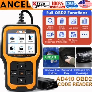 ANCEL AD410 12V OBD2 Scanner Check Car Engine Fault Code Reader Diagnostic Tool - Picture 1 of 21
