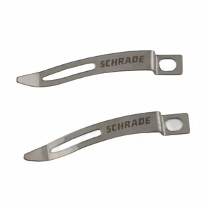 Juego de 2 herramientas para hacer cuchillos con clip de bolsillo Schrade de 2,5" de construcción de acero inoxidable - Imagen 1 de 3