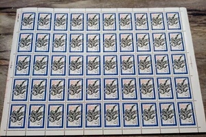 Rare USSR, Russia Stamp 1970, 6 Kopek Hockey Players, Sheet of 50, Mint NH - Picture 1 of 2