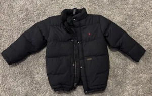 Polo Ralph Lauren Down Jacket Coat Youth Sz 7 Black Puffer Boys - Picture 1 of 5