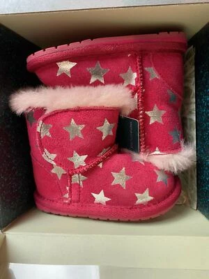EMU Australia Botas Talla 6-12 Meses Bebé Niñas Noche Estrellada Rosa Gamuza (P2) Foto 1 de 4