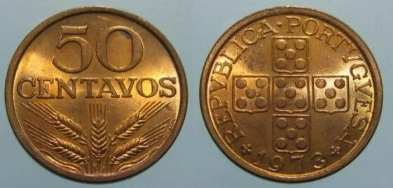 1973 Portugal 50 Centavos Red UNC - Image 1 of 1