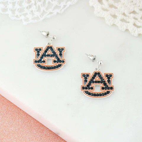 AUBURN TIGERS, Earrings CRYSTAL, Jewelry, SPARKLE & SHINE,  Football, Bling Cover