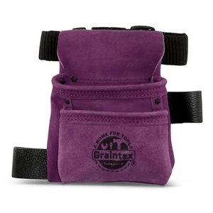 Graintex SS2555 2 Pocket Children Tool Pouch Purple Color Suede Leather with ... - Picture 1 of 2