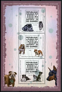 Guinea Dogs Stamps 2013 MNH Siberian Husky Bulldog Border Collie Dog 3v M/S - Picture 1 of 1