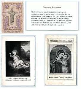 Lot 4 Holy Prayer Card Religious Poster Stamp Infant Jesus Mother Good Counsel - Picture 1 of 5