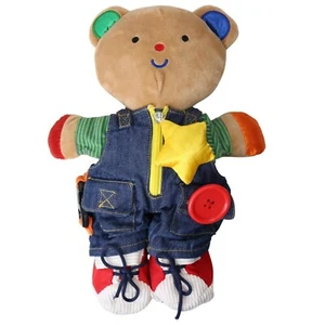 Melissa and Doug Ks Kids Teddy Wear Plush Learning Bear Buckles Ties Buttons - Picture 1 of 12