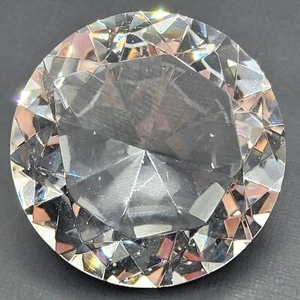 DIAMOND SHAPED Sparkling PAPERWEIGHT Clear Faceted Glass - Picture 1 of 22