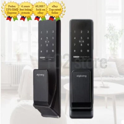 Bloqueo de puerta inteligente Samsung Zigbang SHP-DP740 empujar/tirar doble bloqueo panel táctil - negro Foto 1 de 3