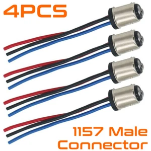 4PCS 1157 2357 Male Connector DRL Brake Turn Signal Light Wiring Harness Adapter - Picture 1 of 5