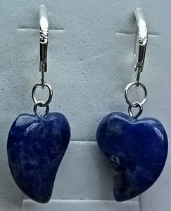 earrings silver 925, 100%natural LAPIS-LAZULI, Beautiful Gift, 3D Box - Picture 1 of 10