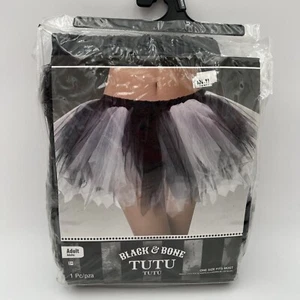 Halloween Tutu Skirt-Tulle-Black and White Adult One Size Fits Most-Brand New! - Picture 1 of 7