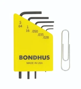 Bondhus 5pc Micro Mini Hex L Wrench Set SAE 5/64" to .028 Made in USA 35393 - Picture 1 of 3