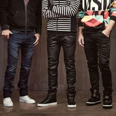 J Brand Jeans Men 33 Black Moto Knee Patch Skinny Bearden Button 33x33 NWT $328 - Image 1 of 4