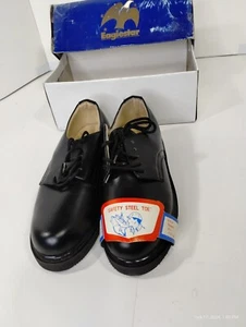 Eaglestar safety Steel toe Black Lace Shoes Oil Resistant Soles size 5-1/2 EE - Picture 1 of 20