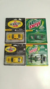 Die Cast Metal Toy Cars Pennzoil Mountain Dew Lot Of 4 - Picture 1 of 3