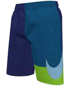 Nike Patchwork 7" Volley Swim Shorts Big Boys L Multi Elastic Waist Pull On - Picture 1 of 18