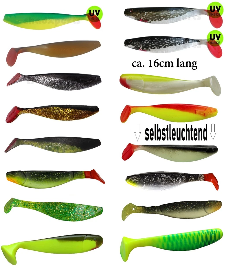 RELAX KOPYTO 16 cm Hecht Zander Köder Sonderangebot RELAX Shad Xperts Gummifisch Meeres angel