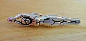 Dije de natación nadadora para niña de plata esterlina 3D 7x26 mm - Imagen 1 de 12
