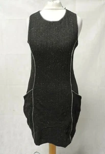 SUPERDRY New Cosmo Dress Grey Herringbone UK XS RRP £54.99 LN023 CC 09 - Picture 1 of 4