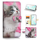 ( For Samsung Note 10 ) Wallet Flip Case Cover AJ21197 Cute Pussy Cat