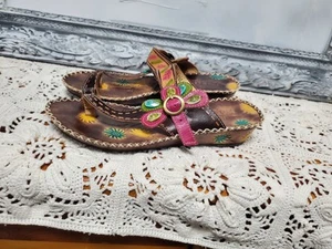 Spring Step L'Artiste Santorini Slide Sandal Colorful Size 38/7.5 Flip Flop NWOT - Picture 1 of 9