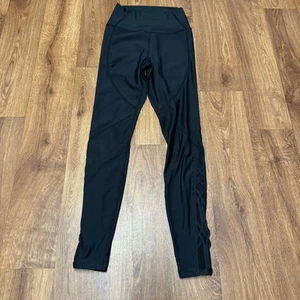 Carbon38 Damen-Yoga-Leggings einfarbig schwarz Schnürung Netzeinsatz hohe Taille Small - Bild 1 von 7