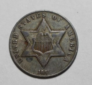 1861 3 Cent Silver M1849 - Picture 1 of 2