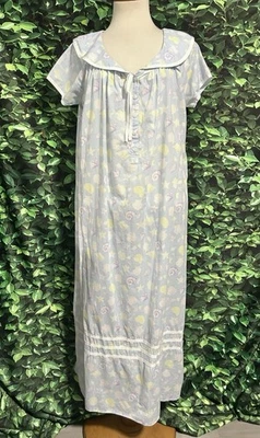 Lanz of Salzburg Cotton Nightgown House Coat Blue Sea Shell Pattern Women’s S - Image 1 of 4