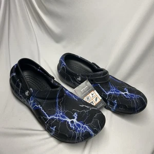 Zueco Crocs Bistro Gráfico Negro Azul Rayo Zuecos Antideslizantes Hombres 11 - Imagen 1 de 5