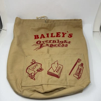 Винтажная холщовая сумка для туалетных принадлежностей Bailey's Overnight Express дорожный набор сделано в США - Изображение 1 из 4