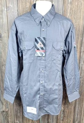 Bulwark FR Shirt Button Up Ultra Soft Fire Resistant Cat 2 2112 Gray Mens 3XL - Image 1 of 4