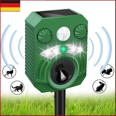 Katzenschreck Ultraschall Katzenabwehr Solar Ultraschall Tiervertreiber Hunde  - Bild 1 von 4