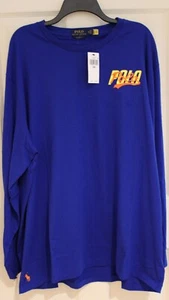 NWT Polo Ralph Lauren Classic Logo Men's 2XB 2X Big Royal Blue L/S T-shirt Top - Picture 1 of 8