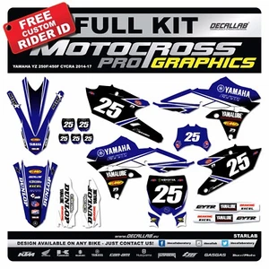 YAMAHA YZF250 YZF450 2014 2015 2016 2017 MX Graphics Decals Stickers Decallab - Picture 1 of 4
