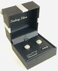 New Sterling Silver and 1/10 ct. T.W. Diamond Pierced Stud Earrings in Box