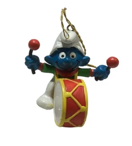 SCHLÜMPFE - SMURFS - SCHLUMPFE SCHLUMPF MIT TROMMEL WEIHNACHTEN 80ER JAHRE SELTEN 1981 PEYO - Bild 1 von 5