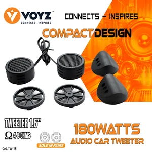 Voyz Mini Tweeter 1.5" Super High Frequency Tweeters Pair for Car Audio Pair SET - Picture 1 of 6