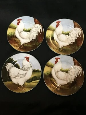 4 platos de postre ensalada marrón David Carter Sakura ON THE FARM Gallos 2002 Foto 1 de 4