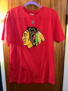Reebok NHL T-Shirt Chicago Blackhawks Corey Crawford (Red,Large)used - Picture 1 of 10