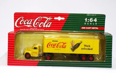 COCA COLA 1948, 1949 AND 1950 FORD F-8  TRACTOR AND TRAILER MODEL SCALE 1/64th. - Image 1 of 2