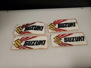 4 Vintage 1980’s Suzuki Motorcycle Patches Original 5x2 - Picture 1 of 5