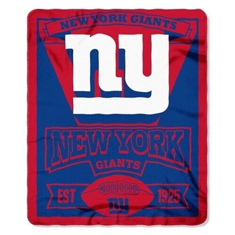 NY Giants Marque Logo Fleece Blanket/Throw 50" X 60" Official NFL Northwest Cover