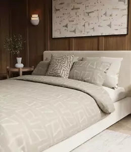 Neu mit Etikett Lemieux ET CIE MAREE King/Groß Bettbezug & Kissenbezüge Set neutral taupe - Bild 1 von 11