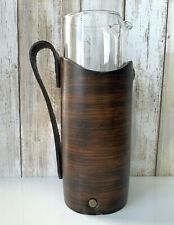 EL CID Brown Handle Leather Wrapped Pitcher Carafe Pour Handcrafted Rustic Style