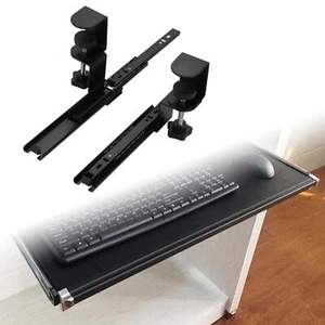 Computer Keyboard Tray under Desk Slide Out Extension Rail Multifunction Desk - Picture 1 of 8