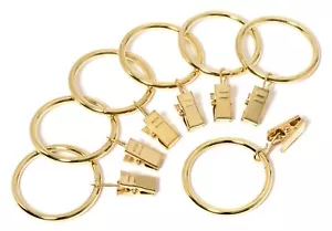 Metal Curtain Clip Rings 2 Inch Interior Diameter Set Of 14 gold - Picture 1 of 1