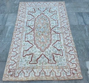 Vintage French Style Aubusson Needle point Stunning Area Rug 3x5 ft Free Ship - Picture 1 of 8