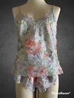 Vintage 70S Deena Floral Lace Lingerie Lg Hi Waisted Panty  & Small Cami